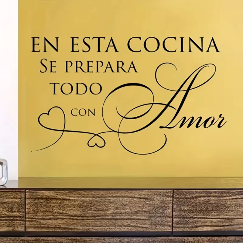 En Esta Cocina Se Prepara Todo Con Amor Spanish Kitchen Wall Decal Sticker Home Interior Decoration Wallpaper