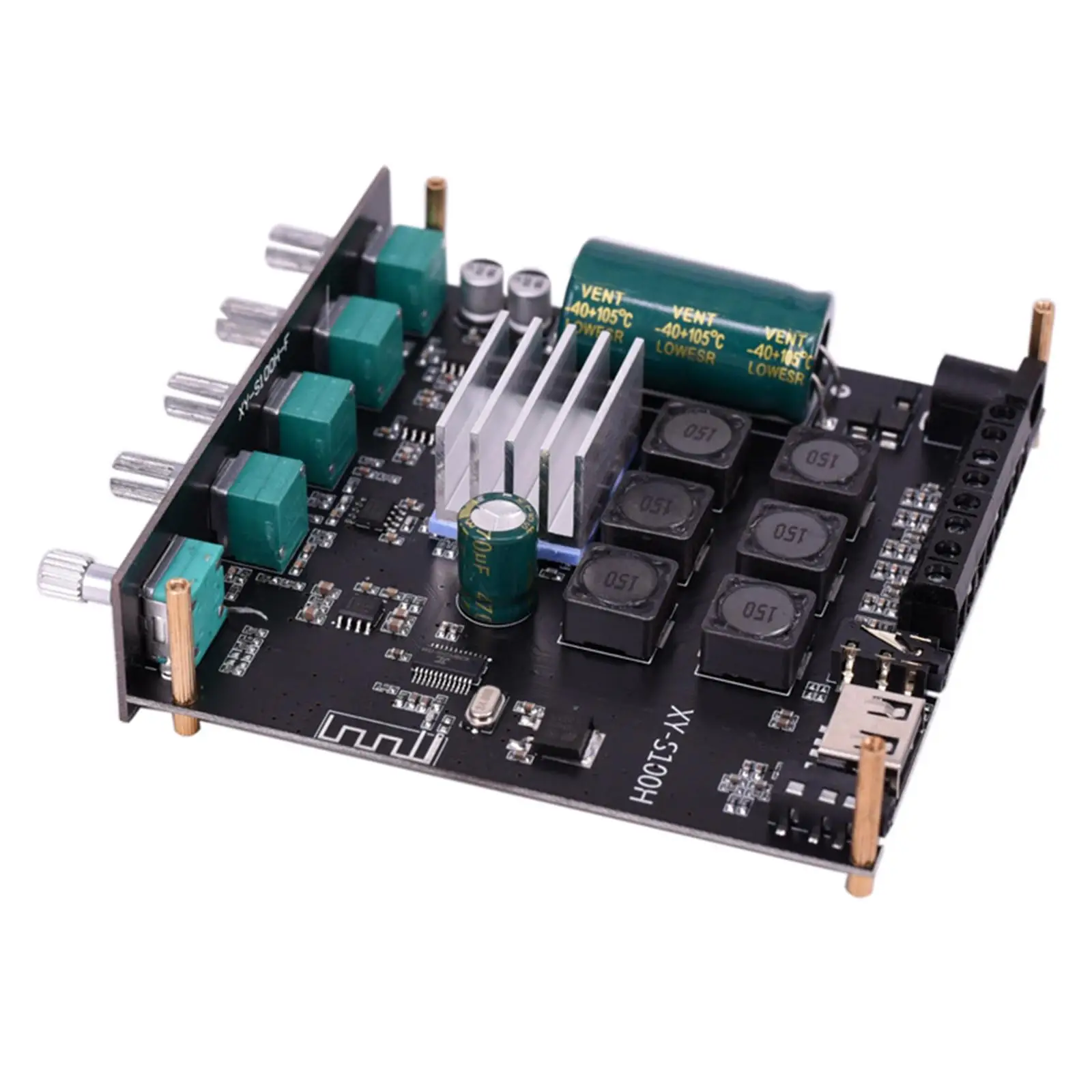 Bluetooth 5.0 2.1 Channel Power Audio Stereo Subwoofer Amplifier Board 50WX2+100W TREBLE Bass note tuning AMP S100H