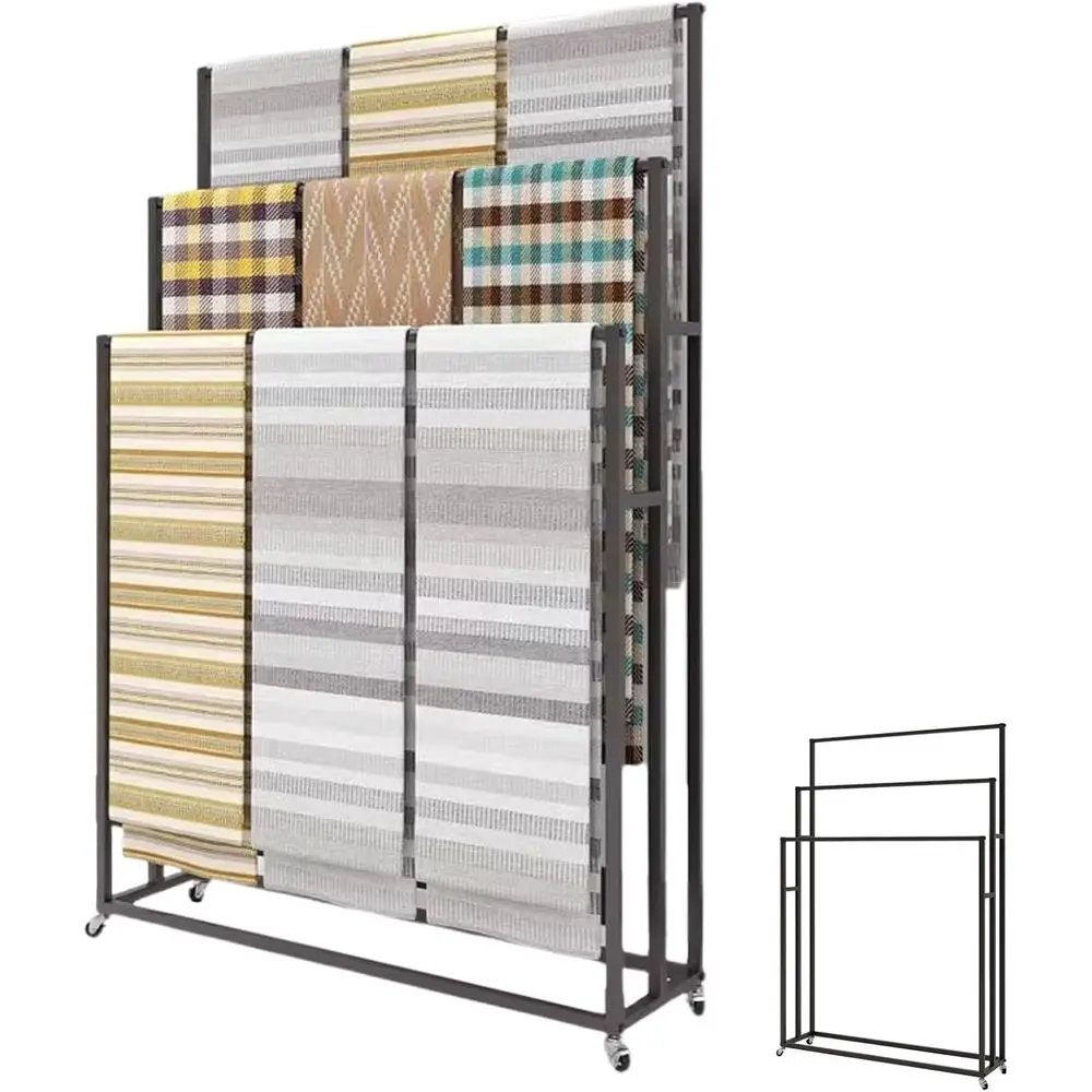 

Портативная подставка для одеял Black Gold, органайзер для хранения ковров, подставка для ковров для розничной торговли, высота 47 дюймов