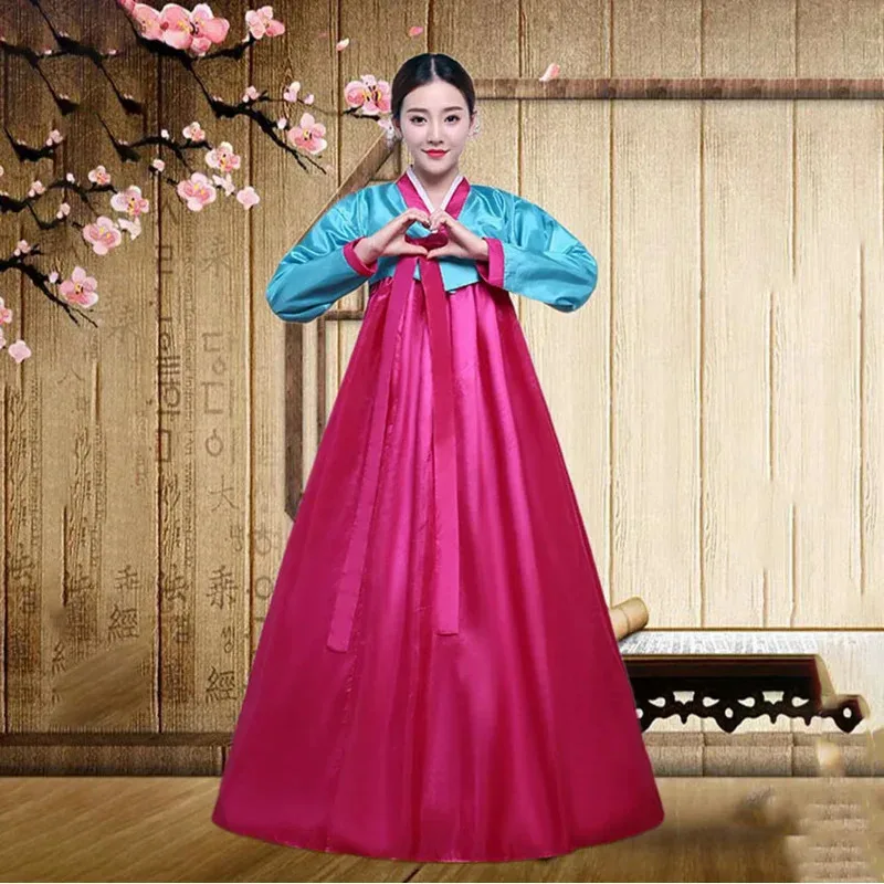 Traditional Korean Clothing Hanbok Dress for Women Ancient Palace Robe V-neck National Performance Kimono Yukata Asien Style