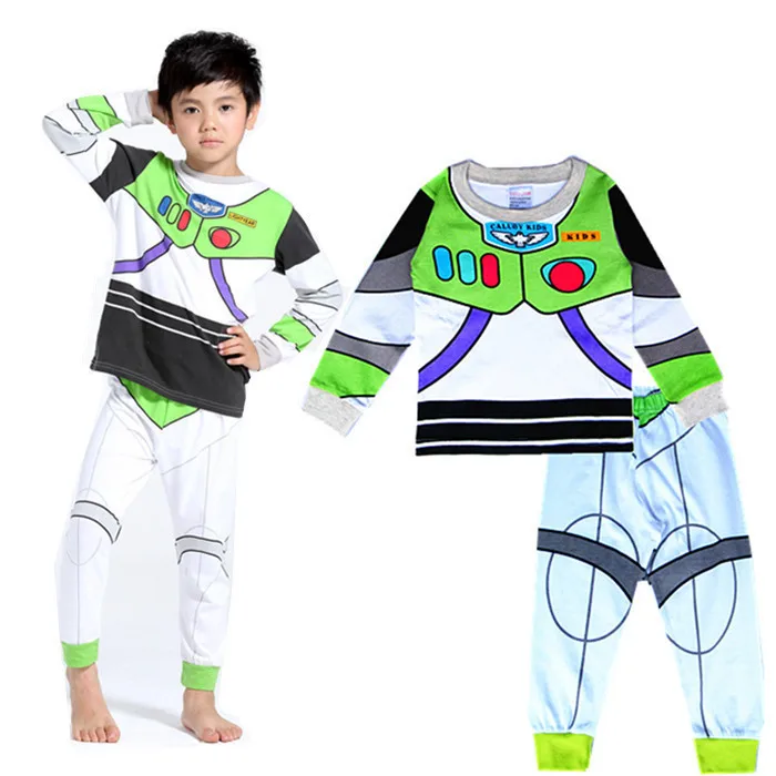 Toy Story Woody Buzz Lightyear Pajamas Sets Long Sleeves Boy Girls Cartoon Print Nightwear Pijama Kids Clothes Sleepwear Pyjamas