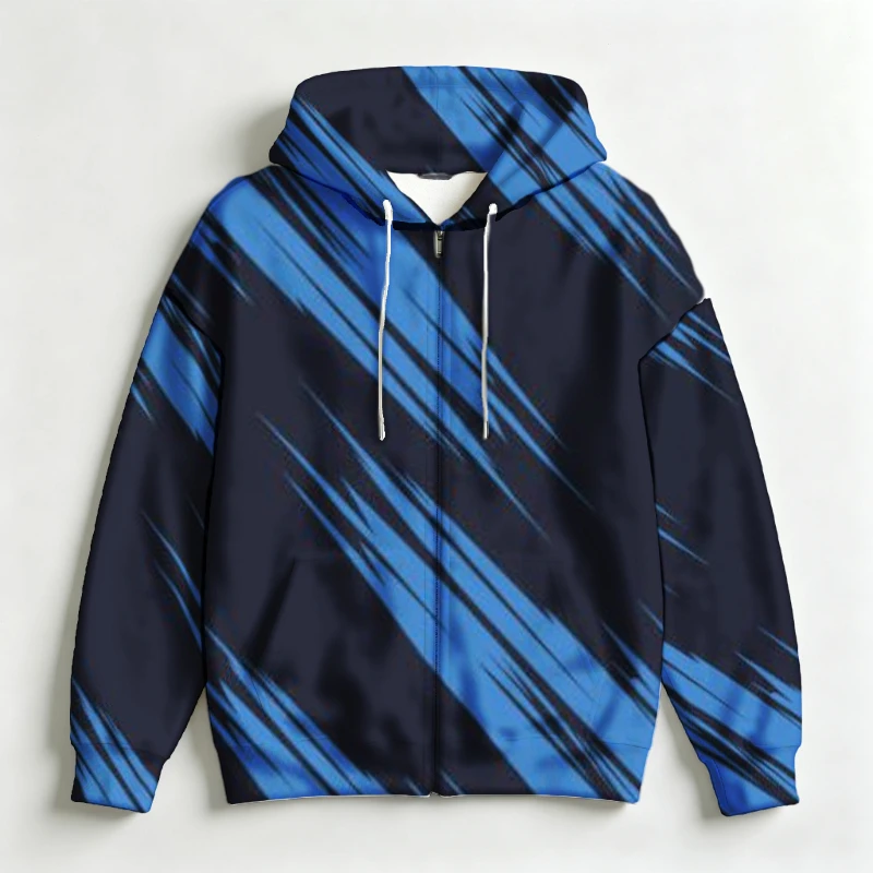 Men Zip Hooded Sweatshirt 3D H - Street Fashion Definition recension och pris