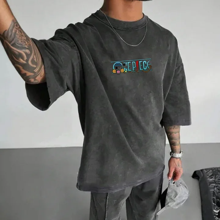 One Piece Action Anime Luffy Zuro Nami Print Men Women Cotton T-shirt Harajuku Y2K Streetwear Summer Casual Graphic Tee Tops