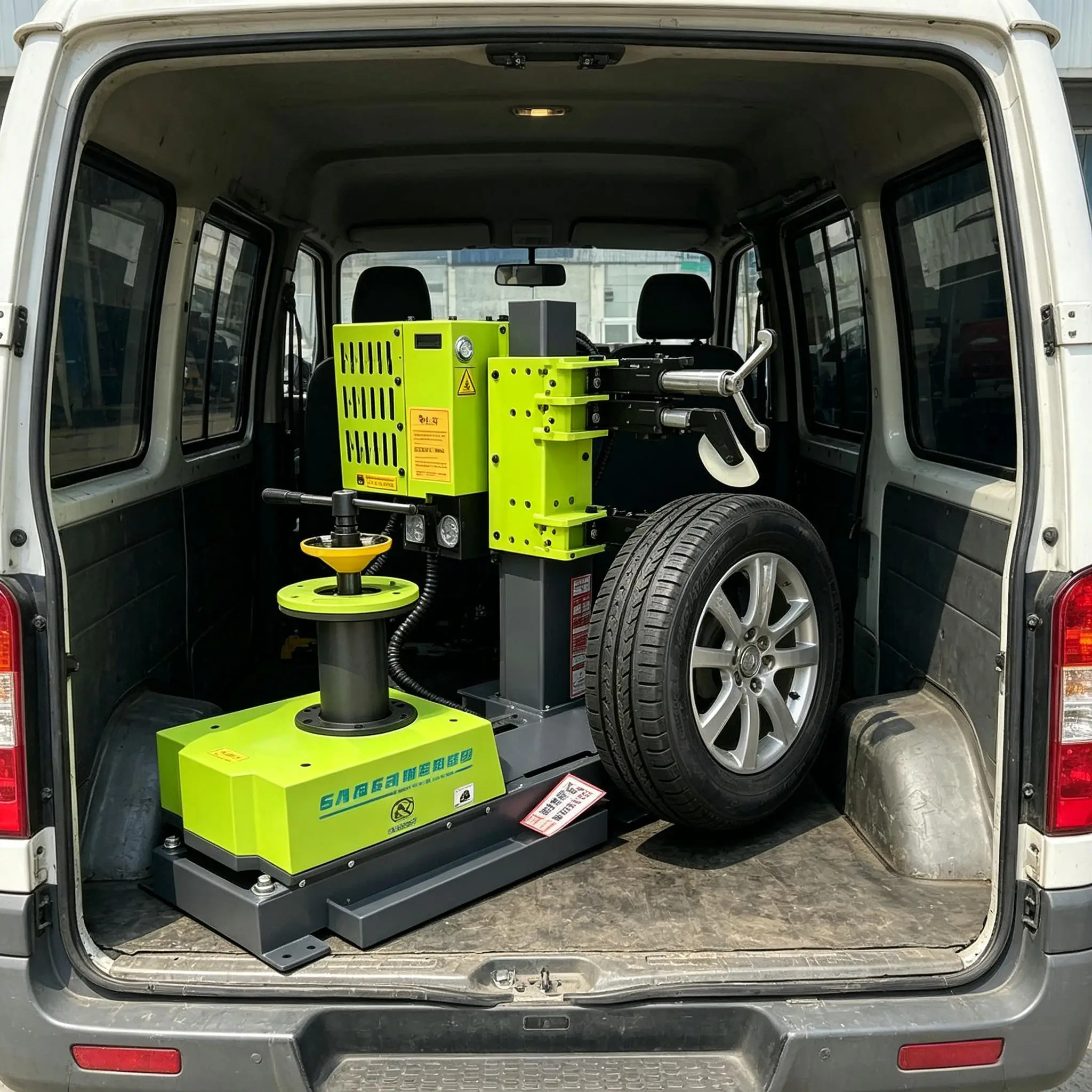 Professional 48V 0.8kW 12-15Mpa Mobile Tire Repair Unit On-Board Tire Changer Wheel Balancer For Motorcycle SUV Wheels 10-30
