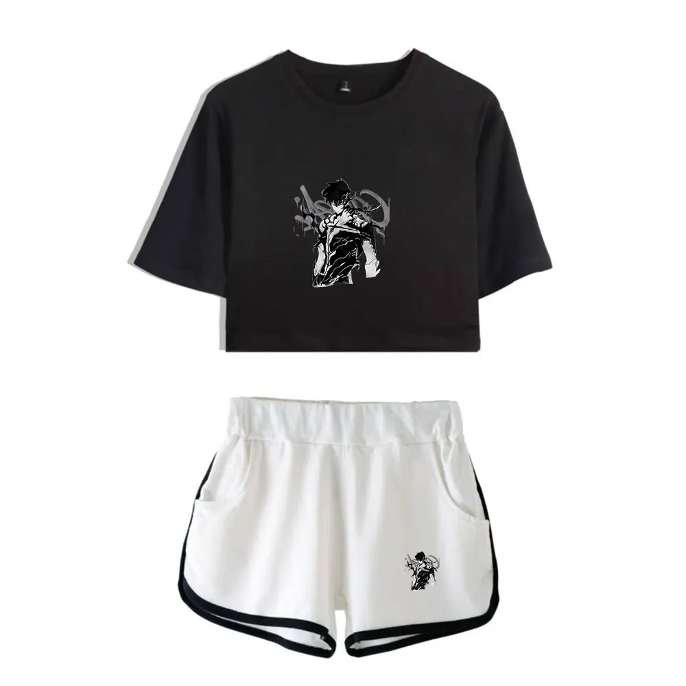 Solo Leveling Suit Vintage 90s logo Merch Tops Harajuku Two Piece Set Shorts+Lovely TShirt Trendy Suit