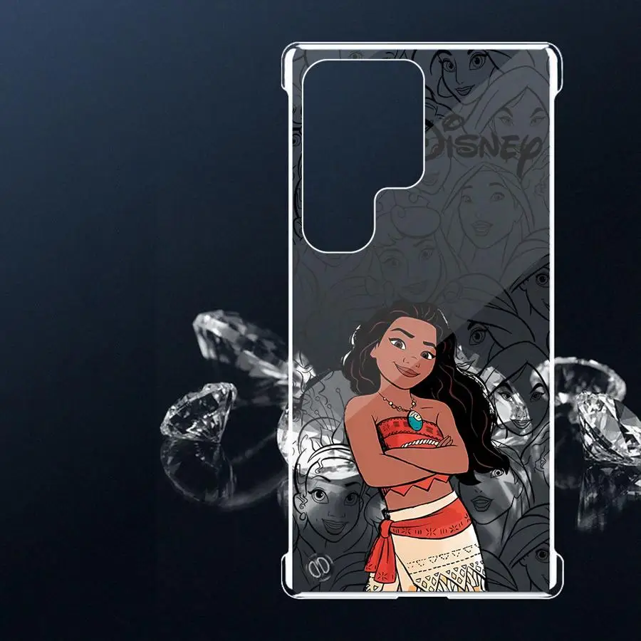 Funda a prueba de golpes para Samsung Galaxy S24 S23 Ultra S20 S21 FE S22 Plus, Funda dura de silicona transparente para teléfono, Funda de princesa de Disney