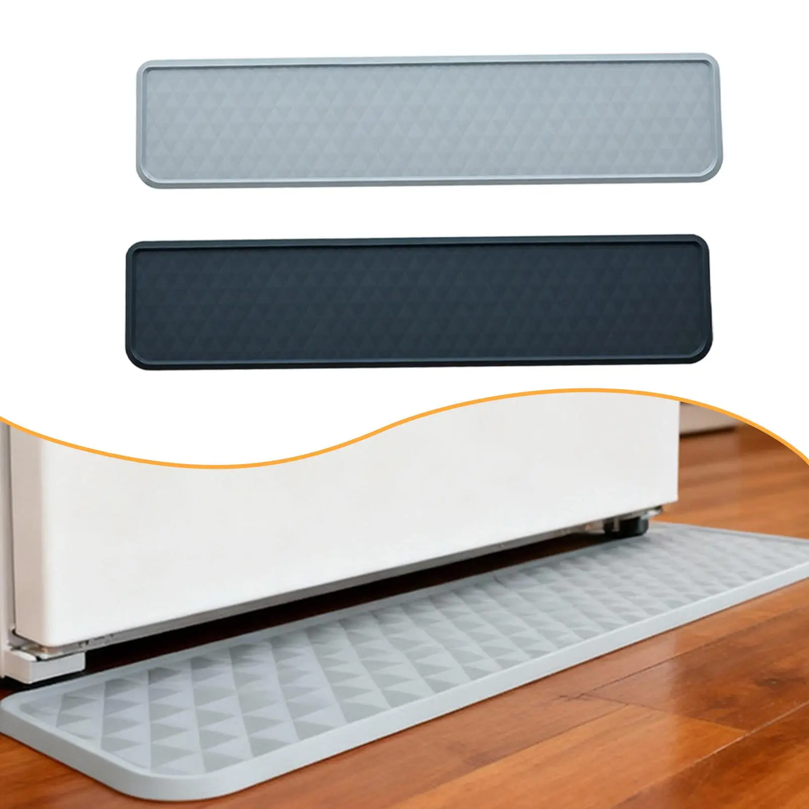 Appliance Mat Under Fridge Silicone Raised Edge Non Slip Waterproof Protector Pad for Haier Refrigerator Hinge and Kitchen