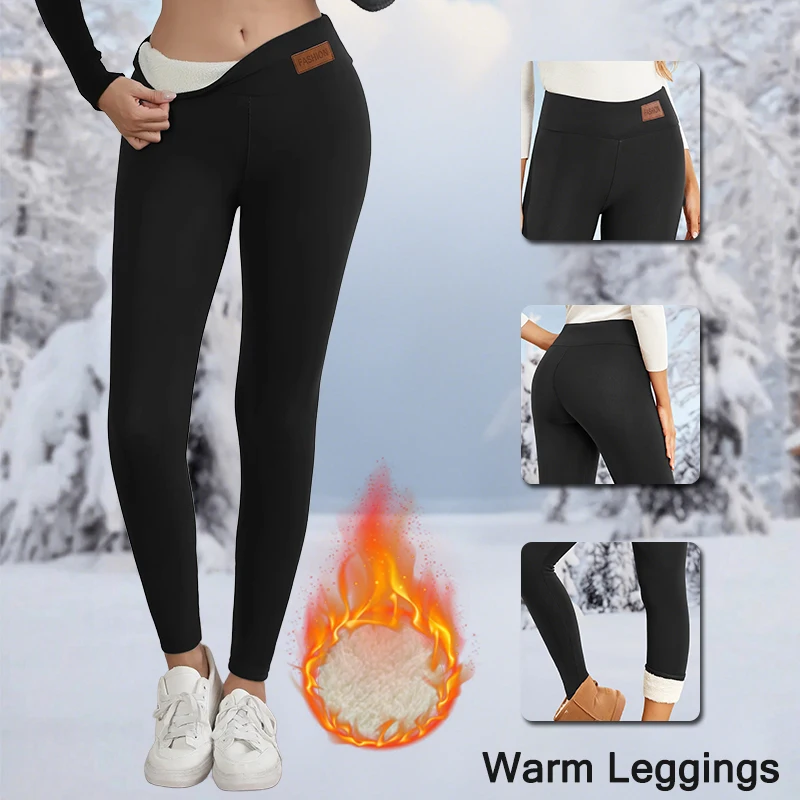 الخريف الشتاء النساء طماق الدافئة الصوف بلون منع الجوارب الباردة عالية الخصر بعقب رفع المخملية رشاقته طماق