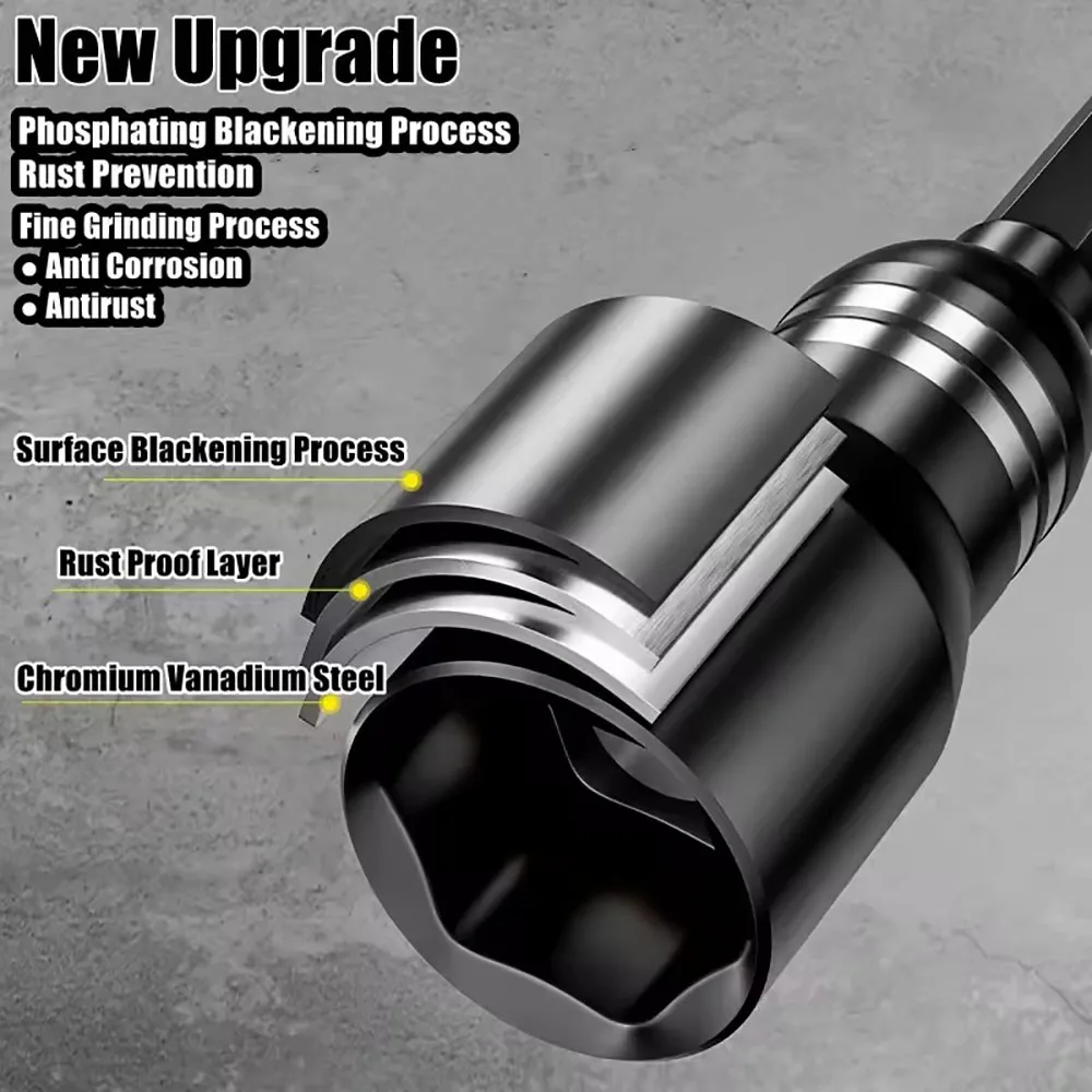 CR-V Steel Magnetic Nut Screwdriver Electric Drill Bits Hexagonal Shaft Controller/adapter, Pipe Wrench Tool Parts Accessories