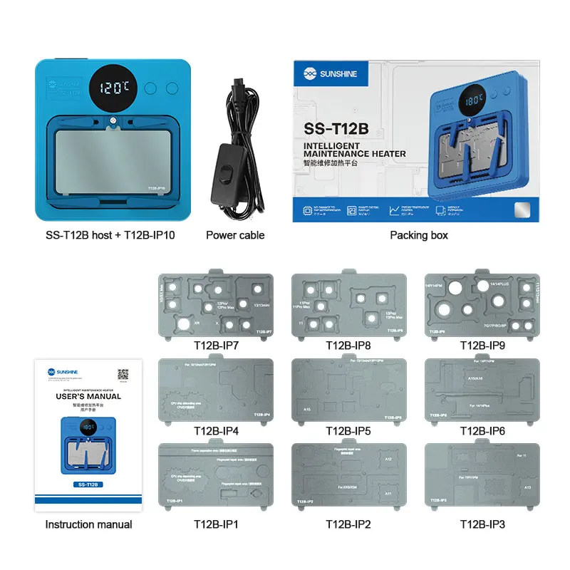 

SUNSHINE SS-T12B Digital adjustable temperature heating platform Disassembly station for iphone X-14 Pro max motherboard Camera