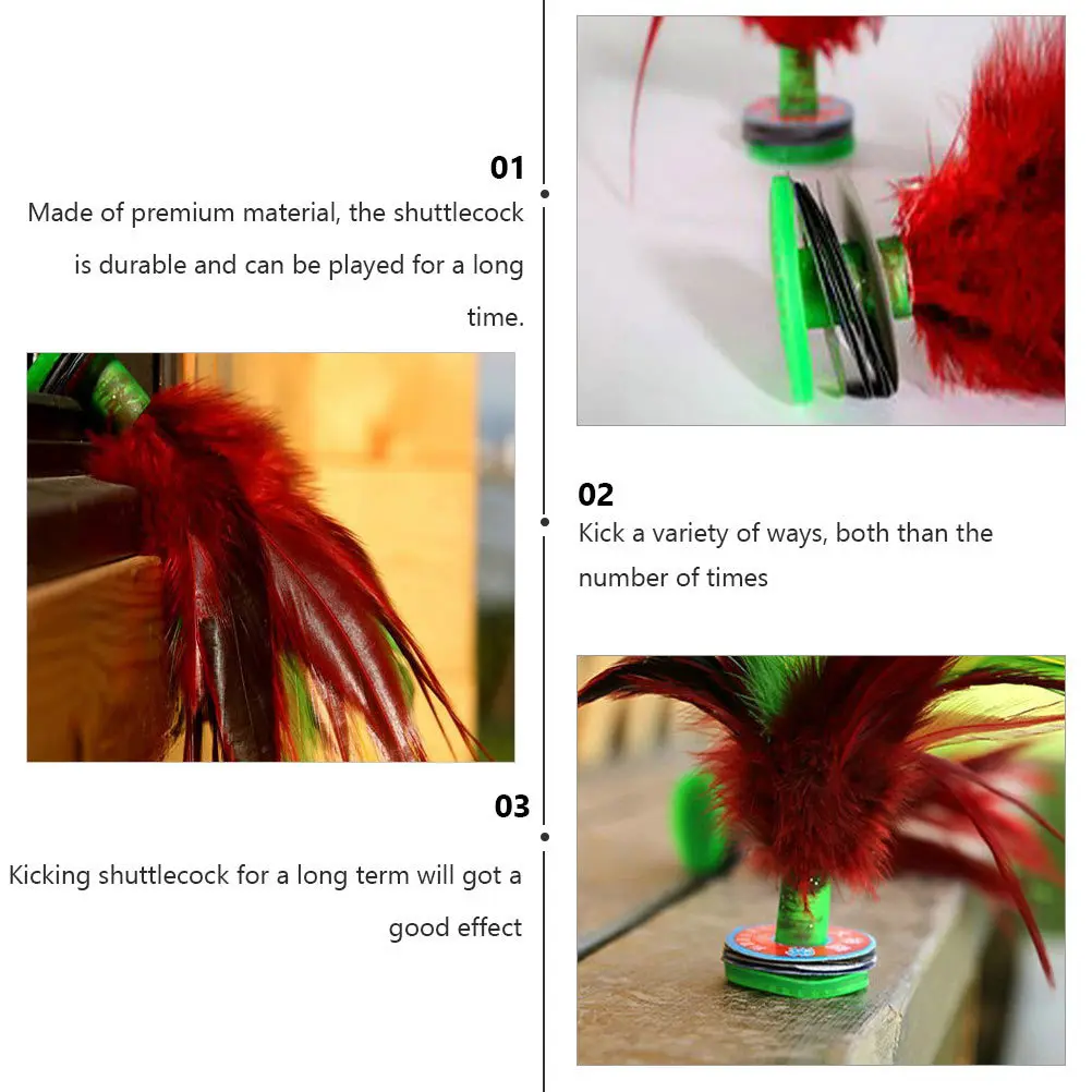 

4Pcs Kick Shuttlecock Game Premium Material for Long Term Play Indoor Outdoor Multiplayer Colorful Jianzi Fun Shuttlecock Toy