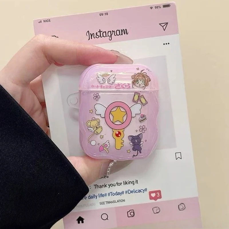 Cartoon Card Captor Sakura Zauberstab Airpods 4. Generation 2. Generation 3. Generation Pro Kopfhörerhülle Schutzhülle
