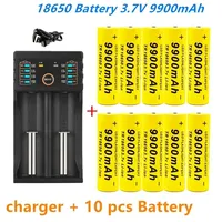 Batterie Lithium-ion Rechargeable, 18650 V, 3.7 MAh, Avec Chargeur, Pour Lampe De Poche Led, Avec 1 Chargeur, 9900