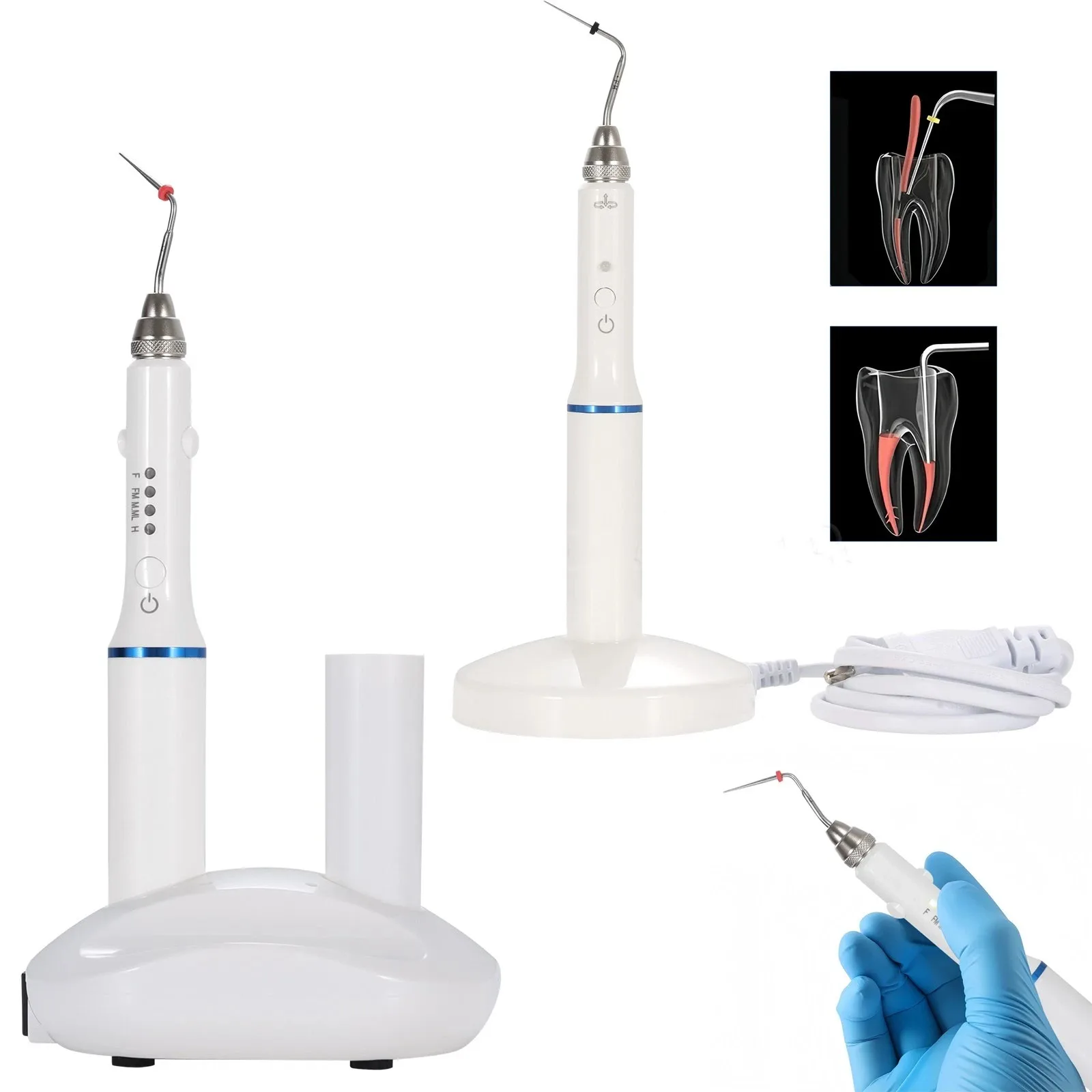 

Dental Wireless Cordless Gutta Percha Obturation System Endo Heated Pen 2/4 Tips