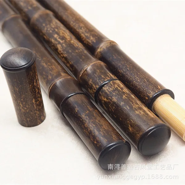 Purple Bamboo Pulling Incense Tube Bamboo Pulling Mouth with Incense Insert Dual-purpose Incense Tube Agarwood Storage Tube