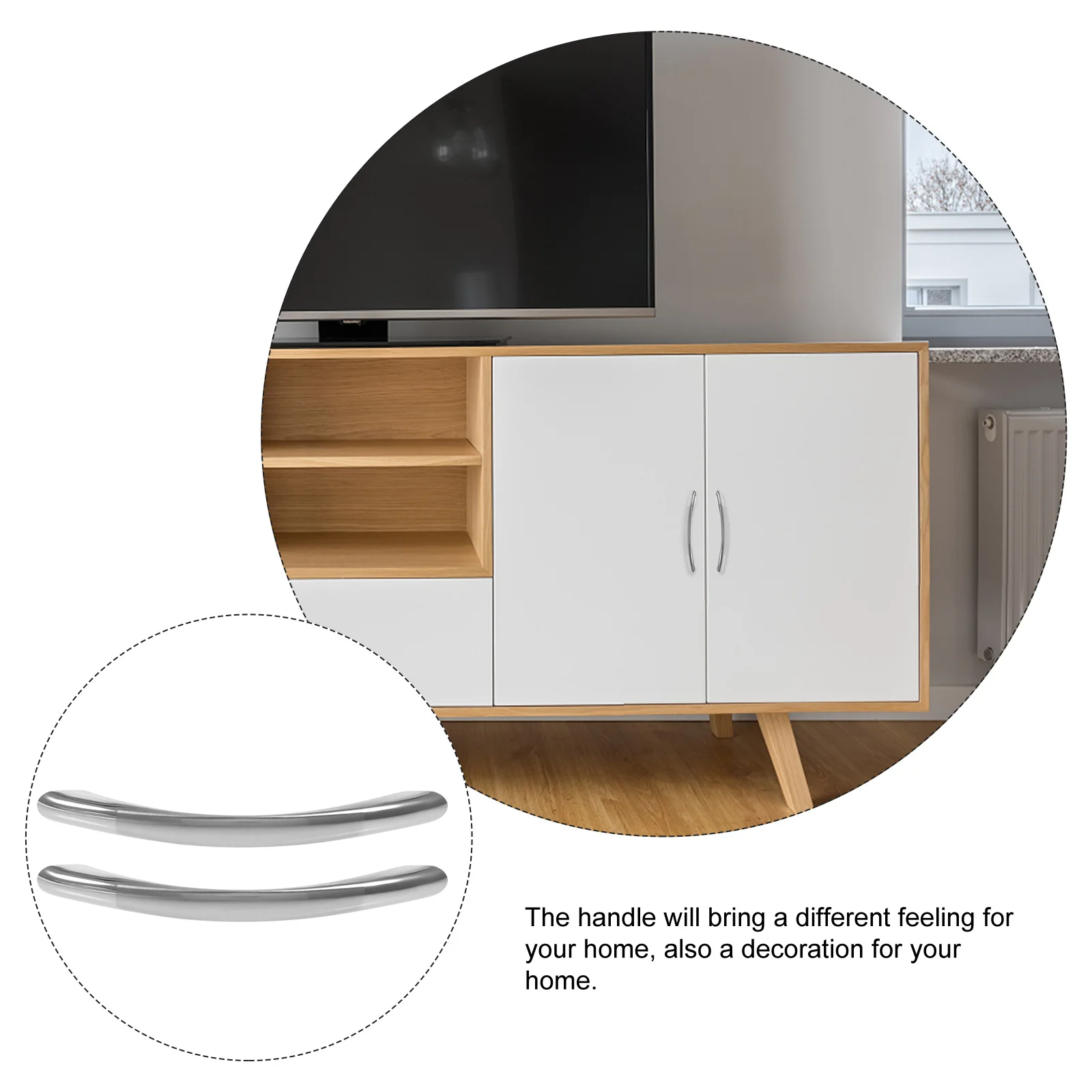 

4Pcs Arch Cabinet Pulls Zinc Alloy Silver Kitchen Cabinet Handles Drawer Cupboard Handles Furniture Replacement Hardware