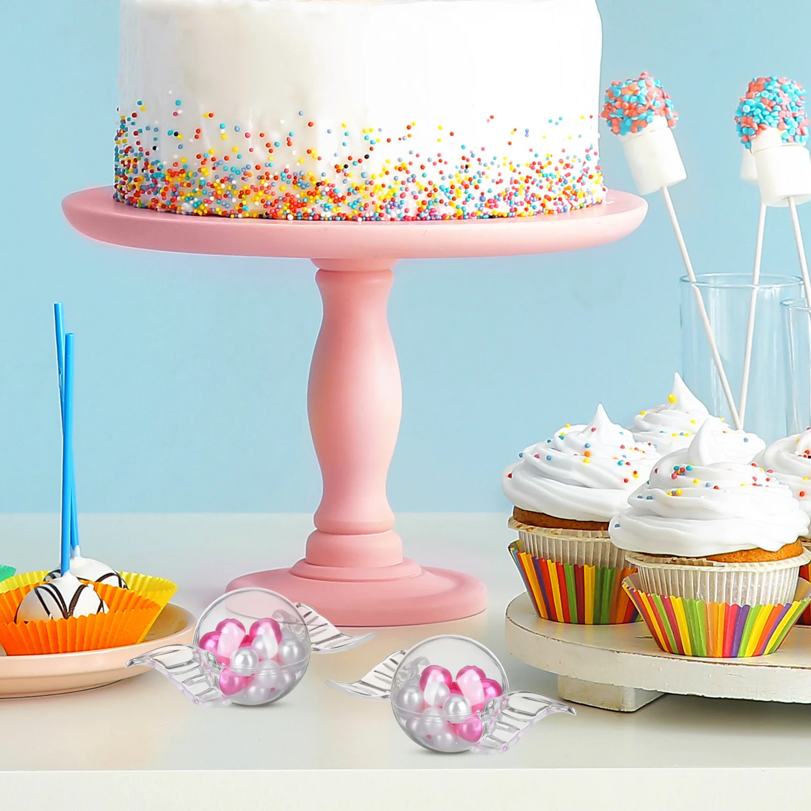 

12pcs Round Plastic Candy Box Creative Sweet Storage Case For Party Favors Wedding Shower Birthday Diy Decor Candy