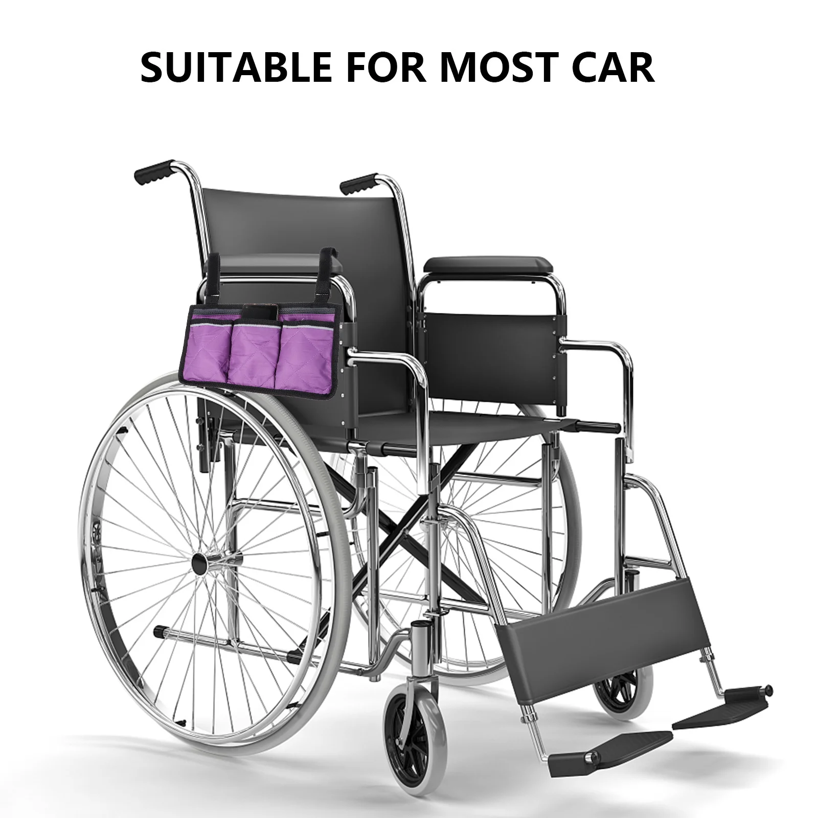 

Arm Rest Pouch for Wheelchair Side Storage Tote Sturdy Portable Bag Compatible with Most Wheelchairs Carry Pouch for Outdoor Use