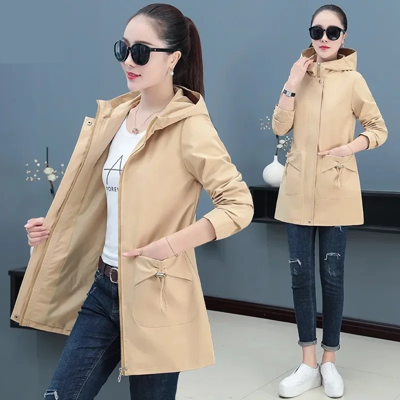 2023 Spring Autumn Women’s Jacket Long Coat Trench Korean Loose Fashion Windbreaker Female Jacket Casual Streetwear Outerwear