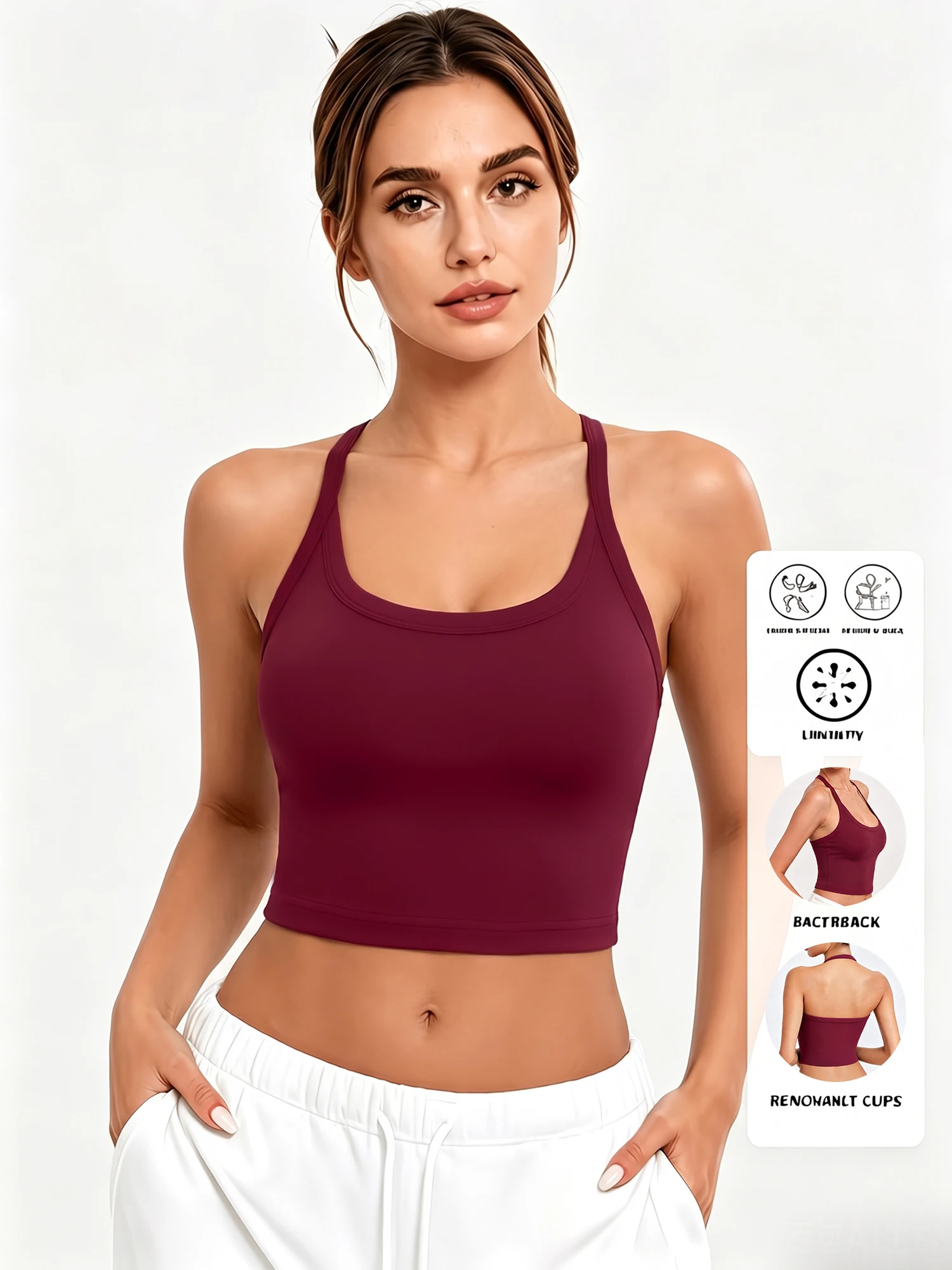 Summer Streetwear Women U‑Neck Halter Cropped Tank Top Solid Backless Sleeveless Camisole Vest Slim Bodycon Club Tops