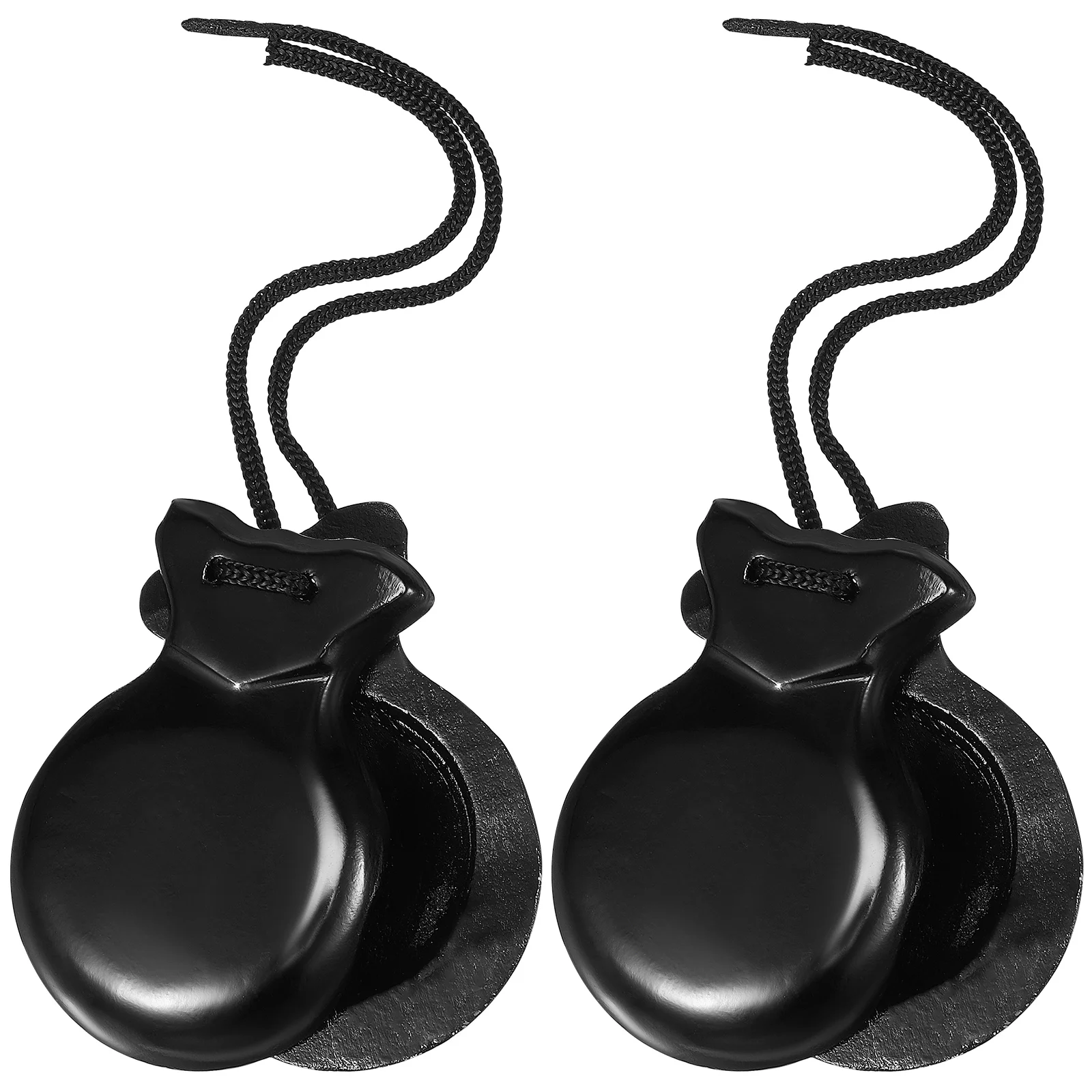 

Wooden Spanish Castanets Black Percussion Instrument Finger Handheld Musical for Adults