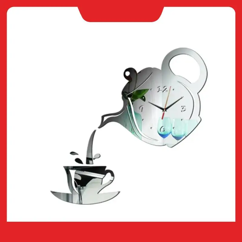 

3PCS DIY Acrylic Coffee Cup Teapot 3D Wall Clock Decorative Living Room Dining Room Home Decor Clock