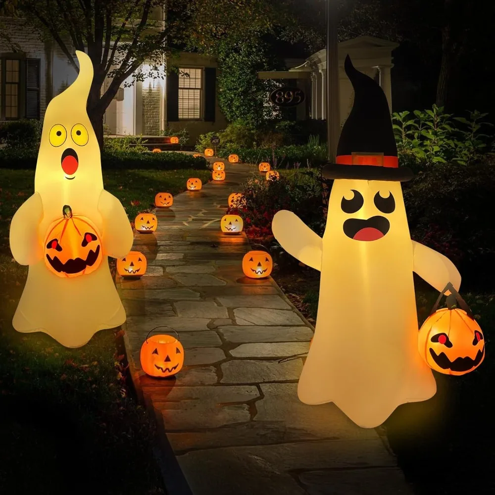 Festival Lantern, 2 Pack Ghost Inflatable Halloween Decorations Outdoor, Halloween Yard Decorations, Festival Lantern