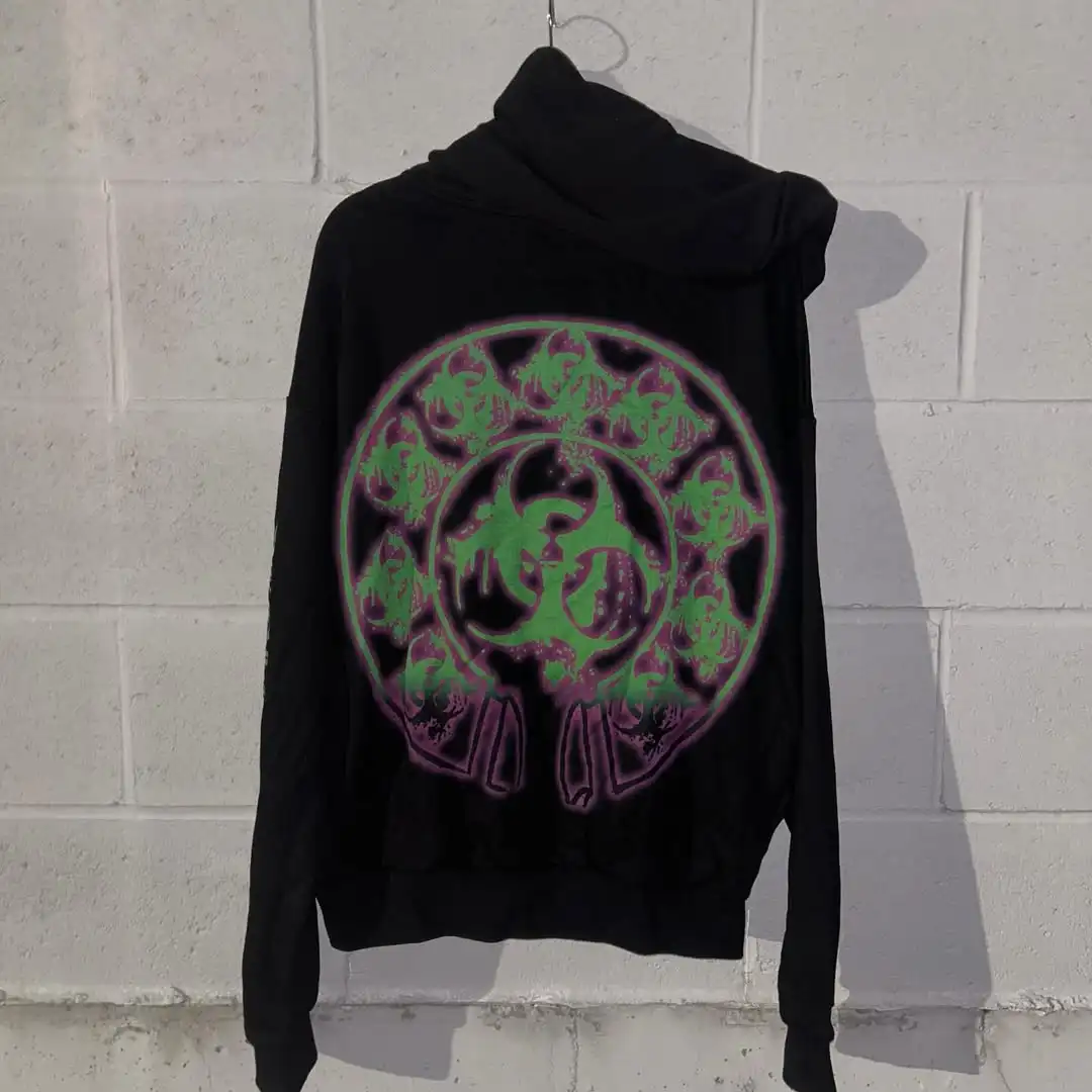 هوديي رجالي بغطاء للرأس باللون الأسود مطبوع عليه شخصية رعب ونمط مثير ملابس الشارع بتصميم إبداعي فريد من نوعه فردي سريع