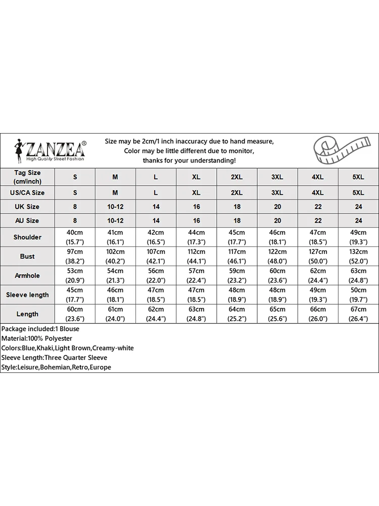 2026 ZANZEA Elegant 3/4 Lantern Sleeve Blouse Autumn Summer Women Tops Casual Solid Work Shirt Female O Neck Buttons Dwn Shirts