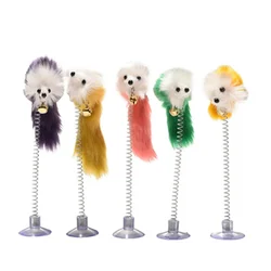 Pet Cat Toy Stick Feather Rod Mouse Toy with Mini Bell Cat Catcher Teaser Cat Toys Interactive Pet Products for Cats