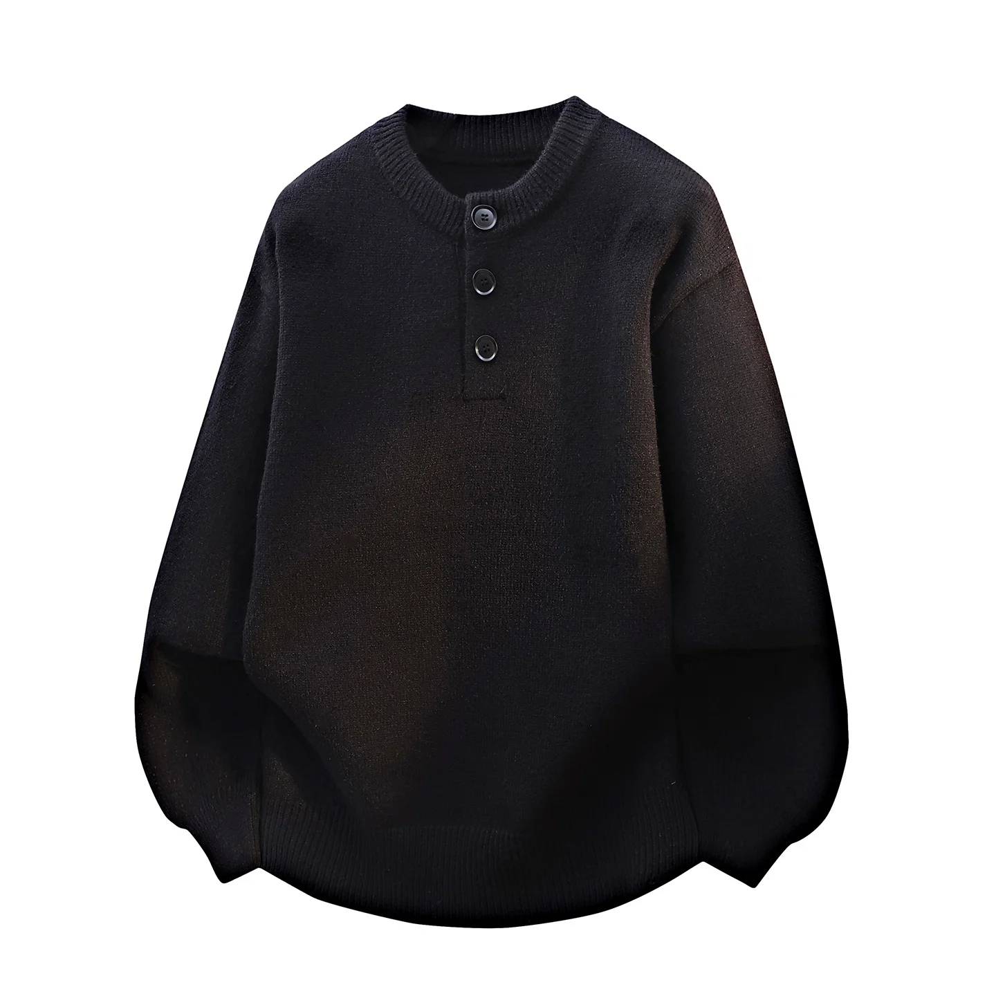 

Мужской вязаный свитер с воротником хенли, утепленный, в винтажном американском стиле, повседневный, премиум-класса, для зимнего сезона, с длинным рукавом