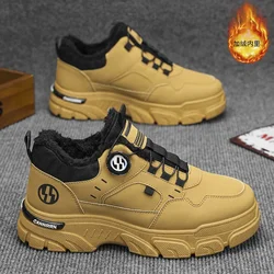 Winter Men's Sneakers Fashion Men Casual Shoes Warm Comfortable Elastic Band Male Board Shoes Wear-resistant Mens Platform Shoes