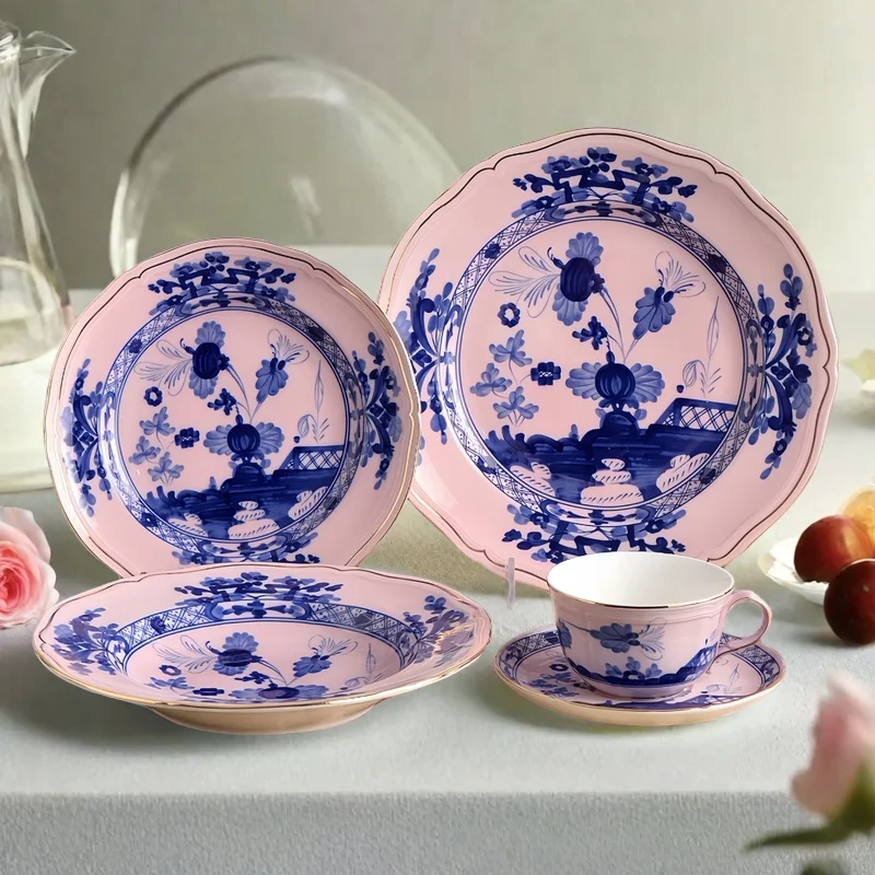 2pcs a set 20+25cm bone china tableware dish plate