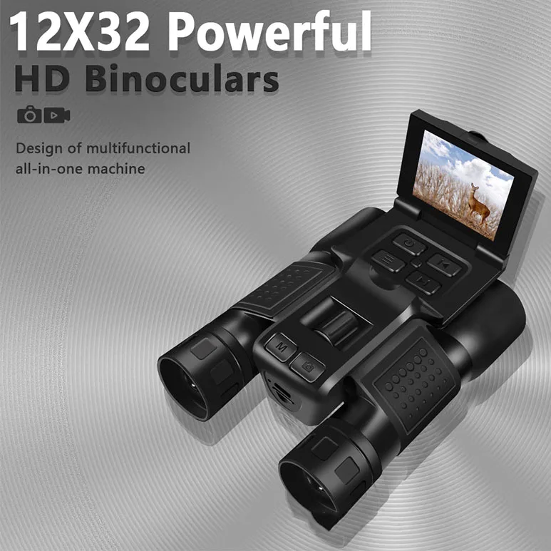 12X32 في الهواء الطلق 2.5K التصوير الرقمي كاميرا فيديو مراقبة الطيور مناظير 2.4 ''شاشة الكريستال السائل ضوء النجوم مناظير للرؤية الليلية