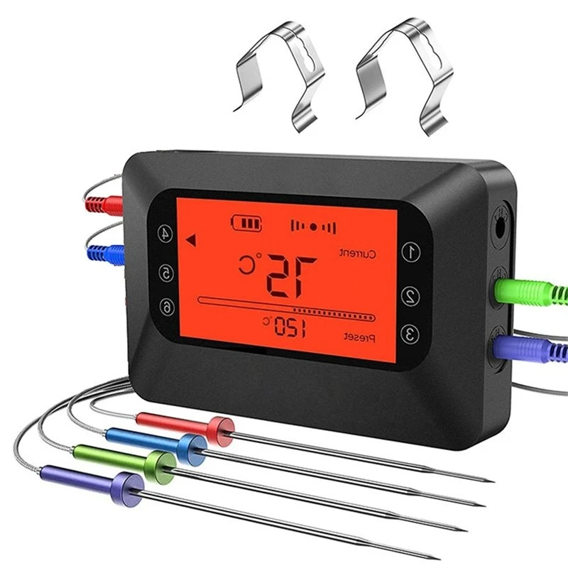 [bestseo]-termometro-da-cucina-digitale-bluetooth-per-barbecue-ideale-per-fumatori-griglie-e-forni-con-4-sonde-wireless-per-misurare-la-temperatura-della-carne