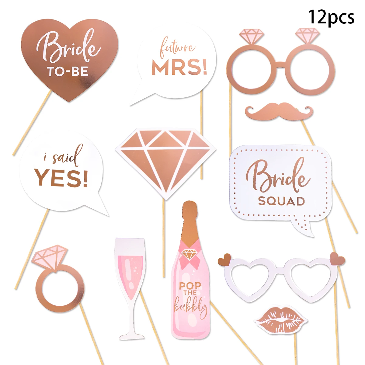 1set Bride To Be Handheld Photo Prop Paperboard Ring Champagne Glasses Frame Prop Hen Bachelor Party Supplies Bridal Shower Deco