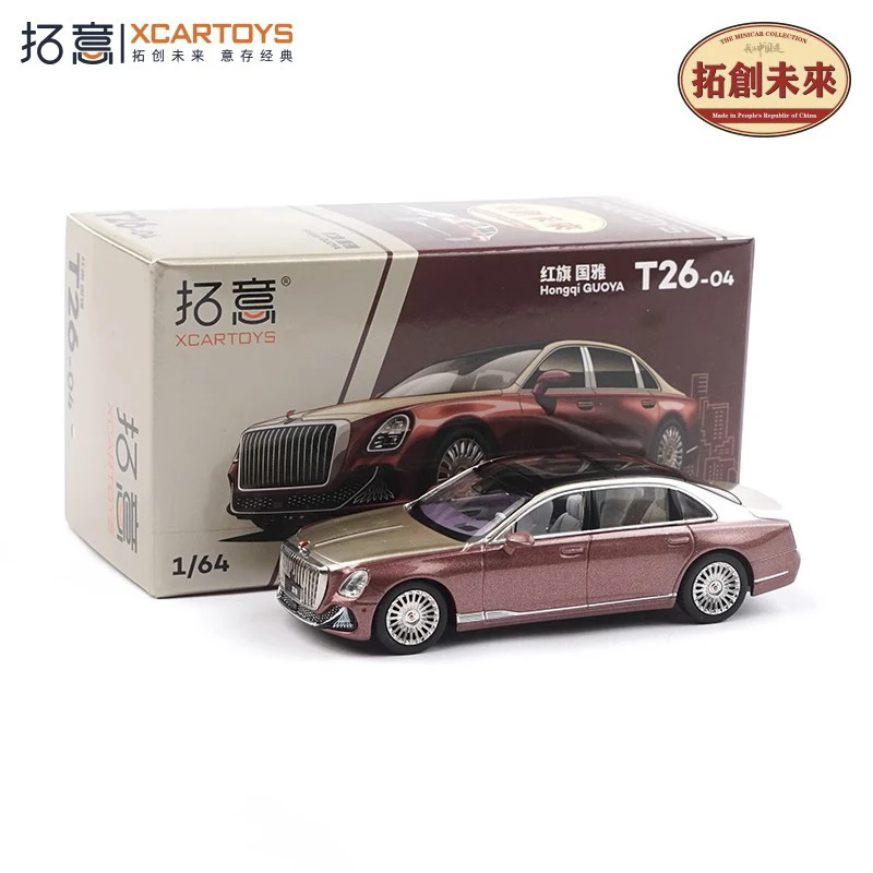 

Литая под давлением модель автомобиля Xcartoys 1:64 HongQi GuoYao, красный, черный