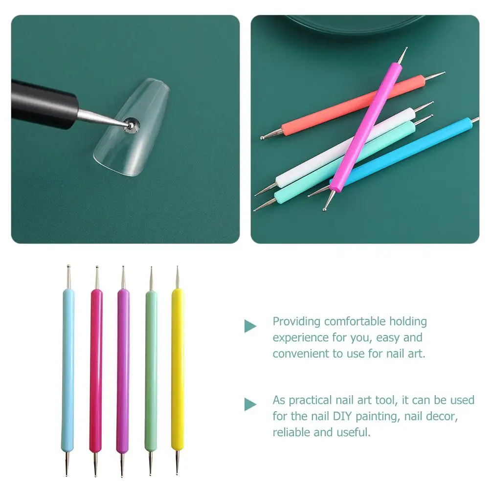 Nail Art Pinsel Maniküre Werkzeuge Set Graveur Stift Frauen Punktierung Kunststoff Prägung Fräulein