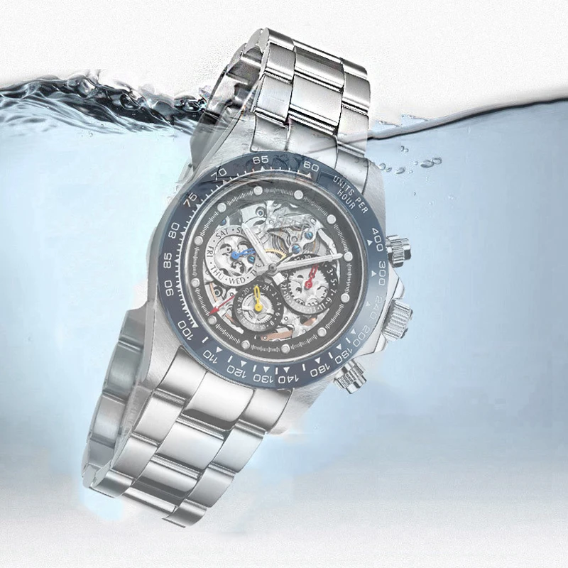 LOREO Luxury Brand Automatic Mechanical Male Business Waterproof Sport Men Watch Sapphire Mens Watches 316 Stainless Steel Strap