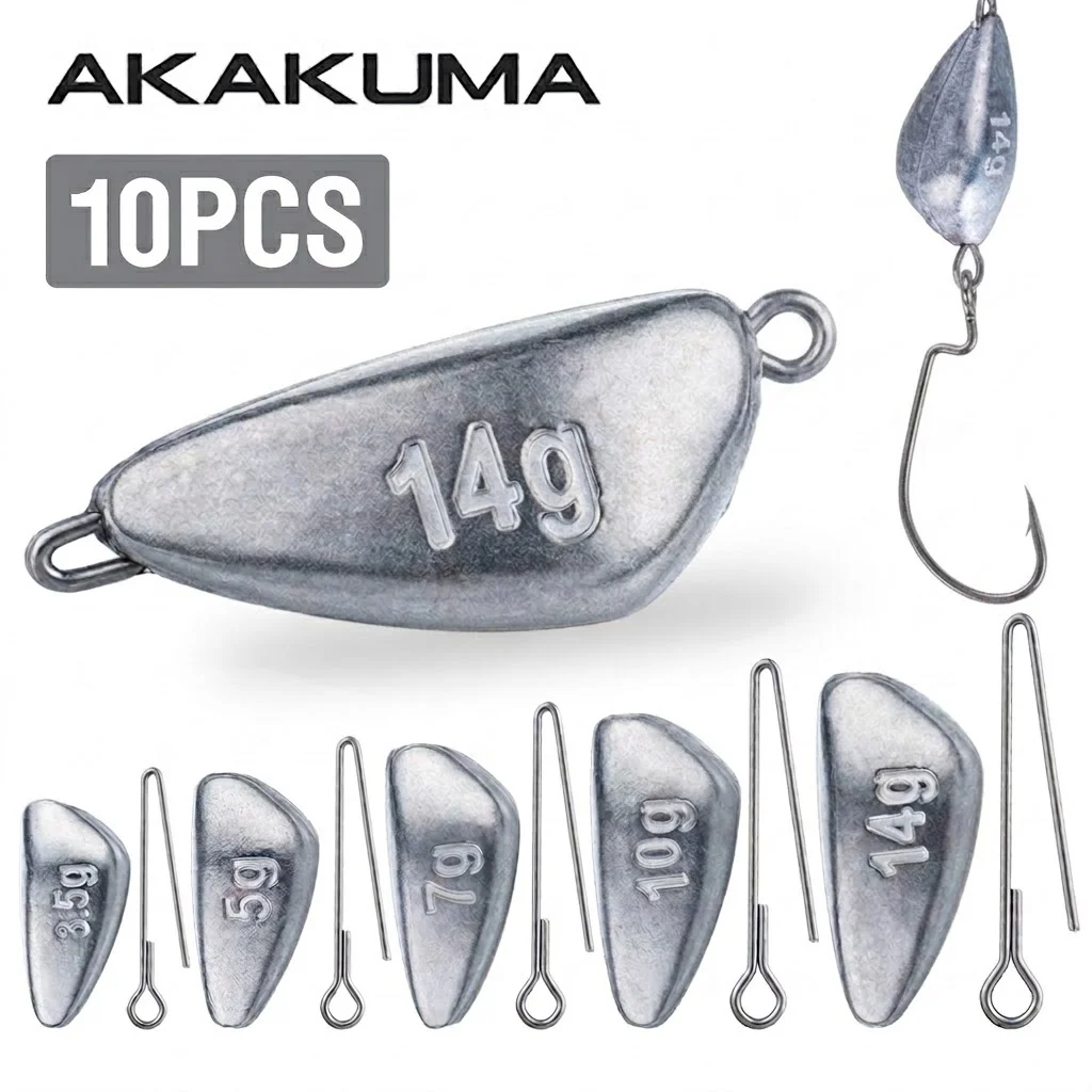 10pcs Premium Boat-Shaped Fishing Sinker 3.5g-14g Quick Disconnect Stainless Steel Wire Snag-Resistant Lead Weight