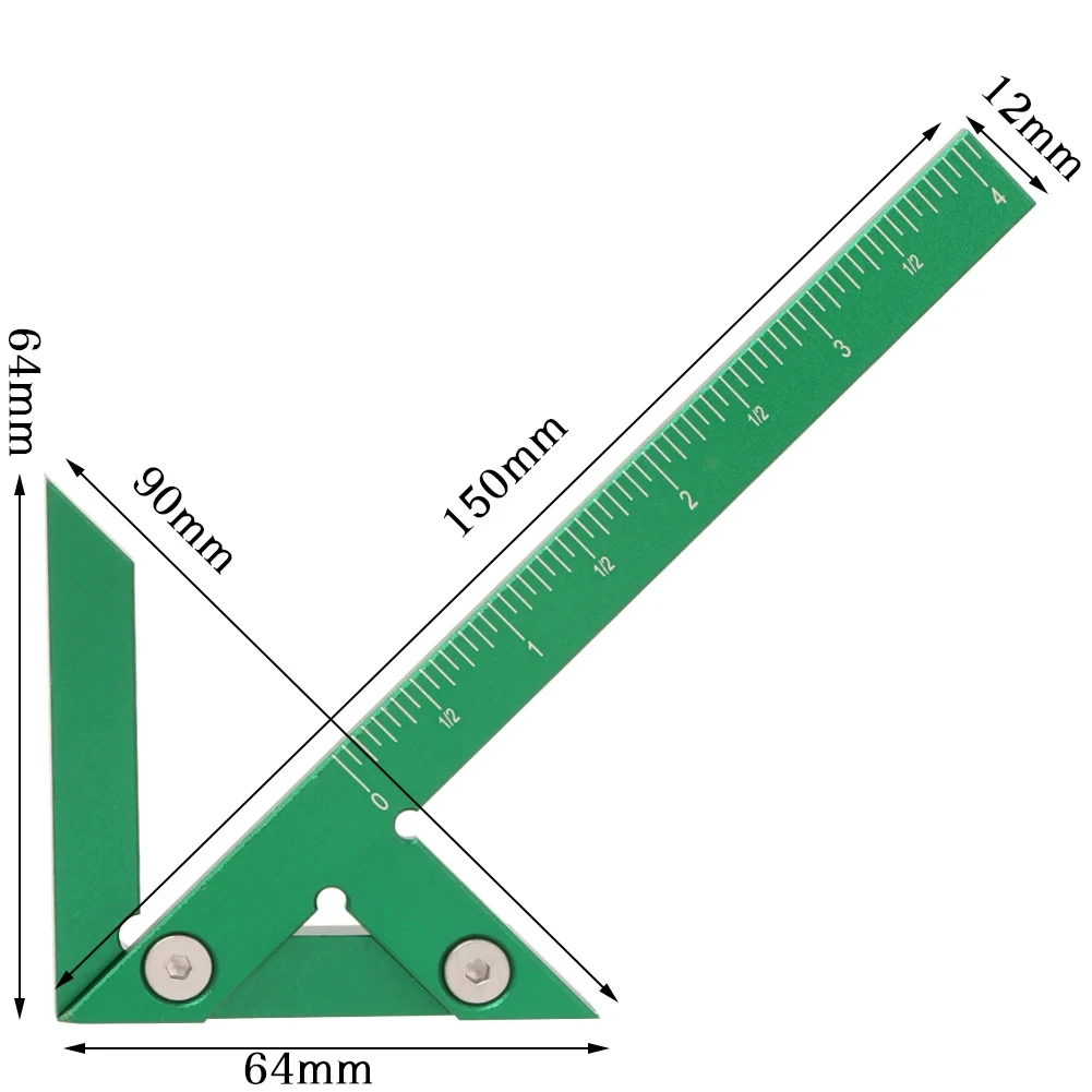 Imagem -03 - Triângulo Régua Scriber Scribe Medição Ferramenta Carpintaria Linha Calibre Linha de Ângulo Direito Ferramenta Calibre Scribe 45 Graus 90 Graus