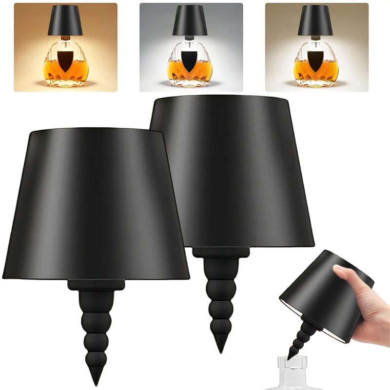 Creatieve flessenlamp LED-tafellamp lichtbron driekleurig oneindig dimmen westers restaurant bar sfeer tafellamp