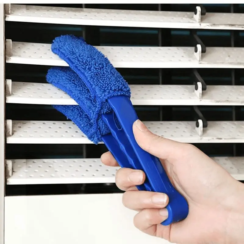 3‑Prong Blind Cleaning Brush Detachable Microfiber Duster for Window Blinds Car Air Vent Air Conditioner Household Cleaning Tool