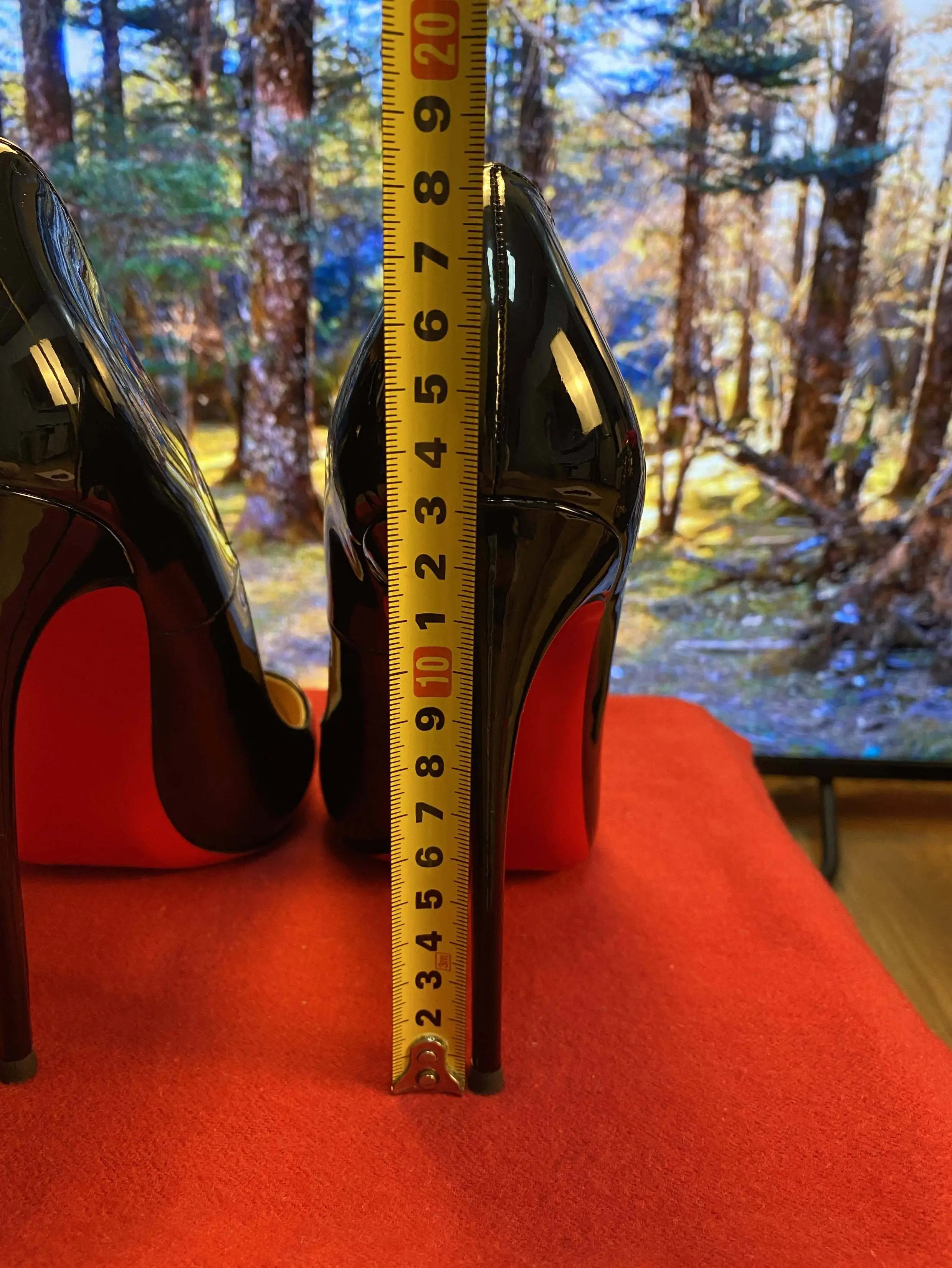 New Spring 12cm Socialite Super High Heels Black Classic Versatile Patent Leather Fine Heel Professional Plus Size Single Shoes