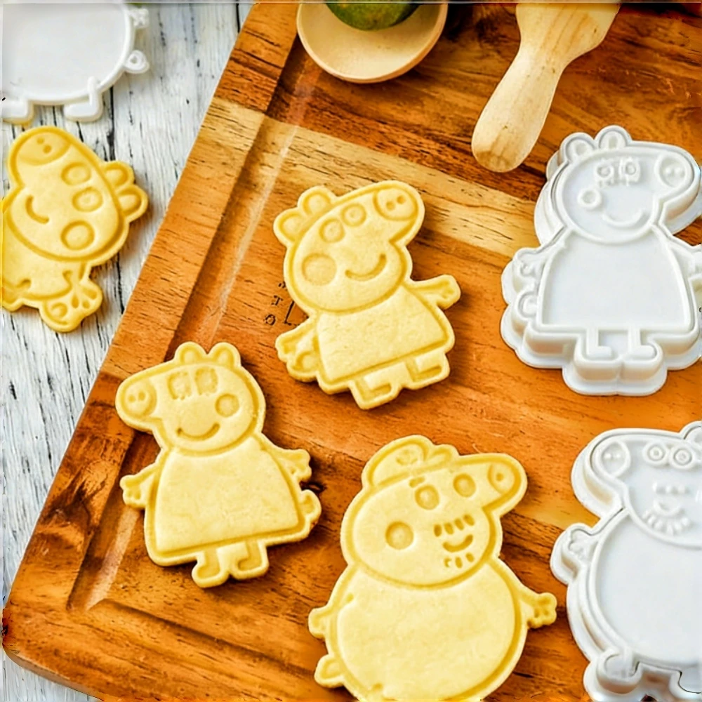 Molde de galletas de dibujos animados de Peppa Pig, molde estereoscópico para galletas, molde para azúcar glaseado, moldes DIY para hacer galletas, herramientas de repostería, molde para frutas, molde para bizcochos