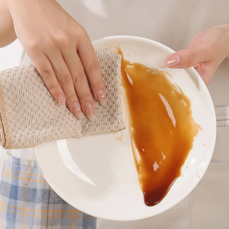 3-30 قطعة مزيج القهوة الرمادية ستوكات القماش نسج طبق المطبخ الملابس ماصة التجفيف السريع مناشف الأطباق اكسسوارات المطابخ #3