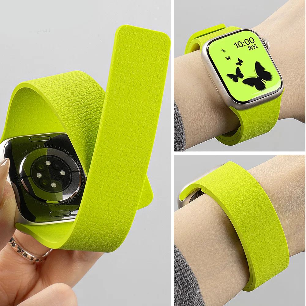 2025 جديد سيليكون حزام مغناطيسي لساعة أبل Ultra2-3 49 مللي متر 45/42/46/40/41 مللي متر سوار رياضي سلسلة 11 10 9 8 7 6 5 4 SE الفرقة #1