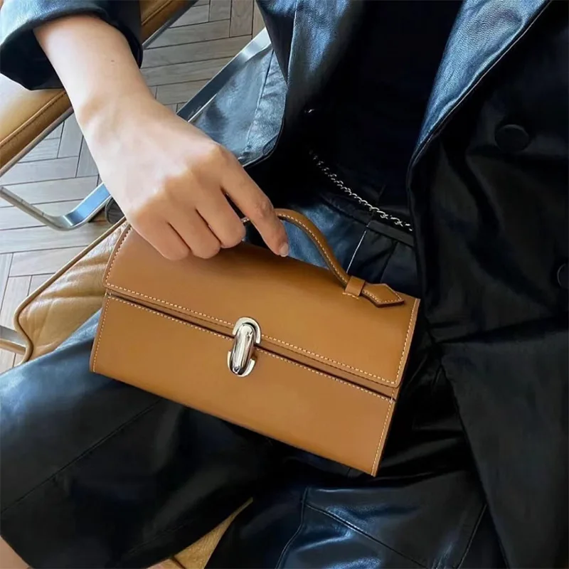 2024 Trend Genuine Leather Top Handle Satchel Purse for Women Brand Designer Luxury Clutch Handbags High Quality The Tote Bag