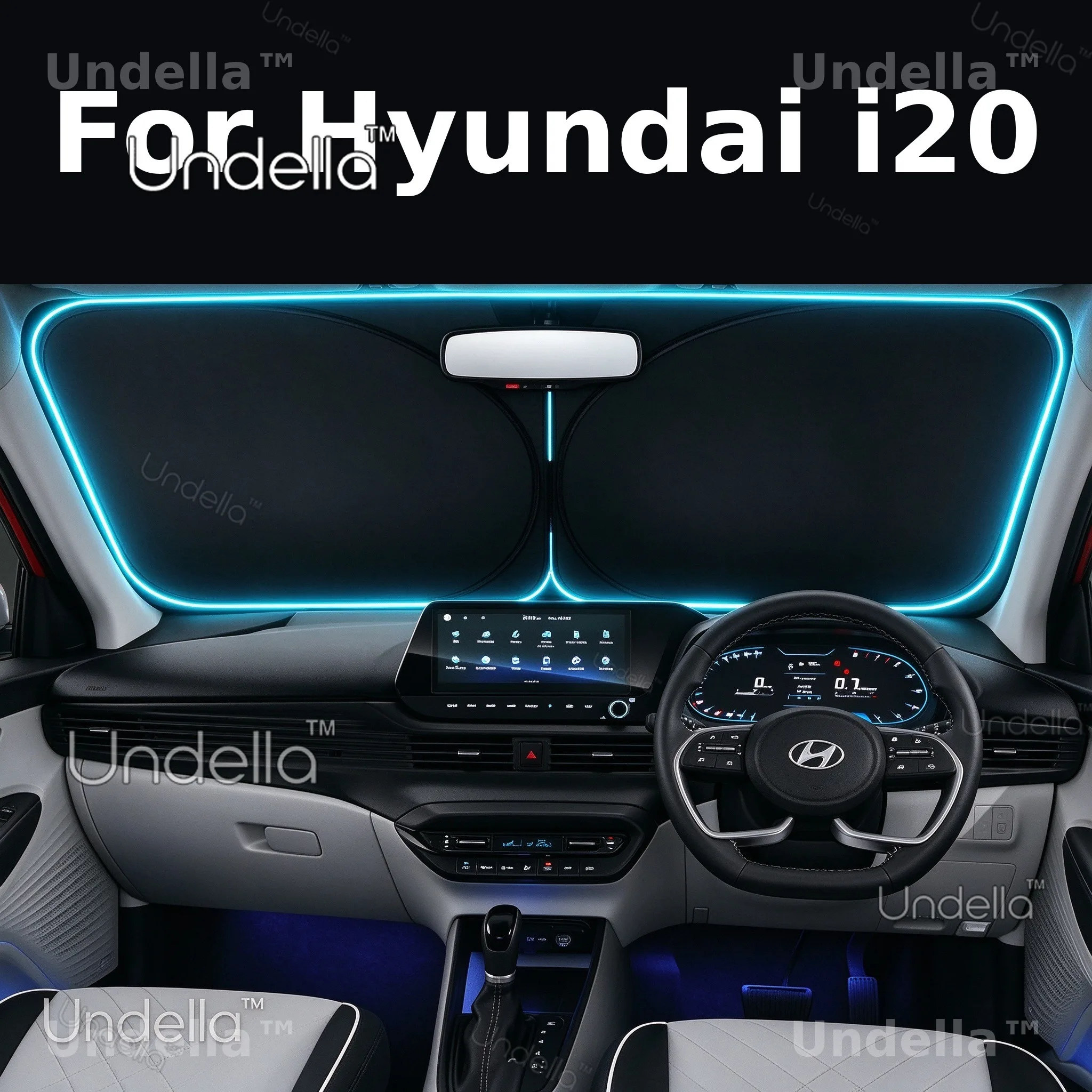 For Hyundai i20 2020-2026 2027 Foldable Car Sun Visor Front Windshield Sunshade Heat Insulation Cover Anti-UV Car Accessories