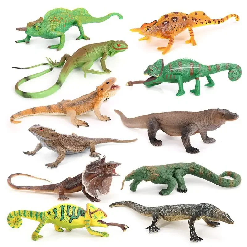 Simulation animal model reptile amphibious green iguana lizard quadruped snake lizard model children\'s trickster toy